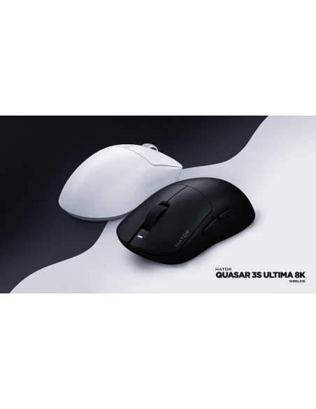 Hator Quasar 3S Ultima 8K Wireless Myszka Gaming Po Prawej Stronie Rf Wireless + Bluetooth + Usb Type-C Optyczny 30000 Dpi