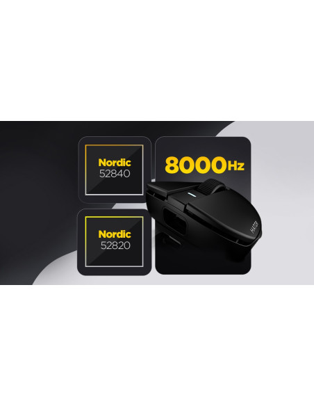 Hator Quasar 3S Ultima 8K Wireless Myszka Gaming Po Prawej Stronie Rf Wireless + Bluetooth + Usb Type-C Optyczny 30000 Dpi