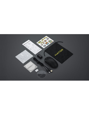 Hator Quasar 3S Ultima 8K Wireless Myszka Gaming Po Prawej Stronie Rf Wireless + Bluetooth + Usb Type-C Optyczny 30000 Dpi