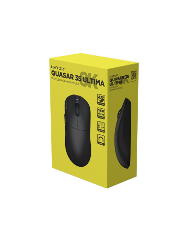 Hator Quasar 3S Ultima 8K Wireless Myszka Gaming Po Prawej Stronie Rf Wireless + Bluetooth + Usb Type-C Optyczny 30000 Dpi