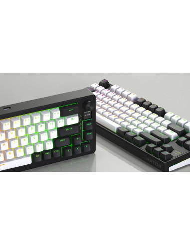 Hator Skyfall 80 Mag Ultima 8K Wireless Klawiatura Gaming Usb + Rf Wireless + Bluetooth Qwerty Us English Czarny, Biały