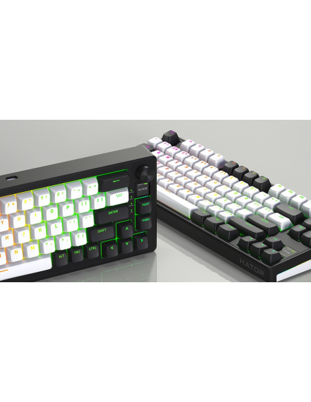 Hator Skyfall 80 Mag Ultima 8K Wireless Klawiatura Gaming Usb + Rf Wireless + Bluetooth Qwerty Us English Czarny, Biały
