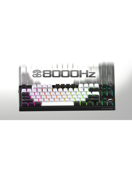 Hator Skyfall 80 Mag Ultima 8K Wireless Klawiatura Gaming Usb + Rf Wireless + Bluetooth Qwerty Us English Czarny, Biały