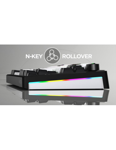 Hator Skyfall 80 Mag Ultima 8K Wireless Klawiatura Gaming Usb + Rf Wireless + Bluetooth Qwerty Us English Czarny, Biały