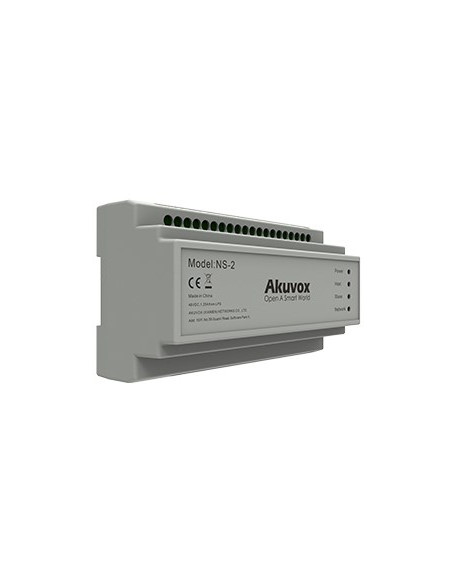 Akuvox Ns-2 Przełącznik Sieciowy Fast Ethernet (10/100) Din Rail Szary