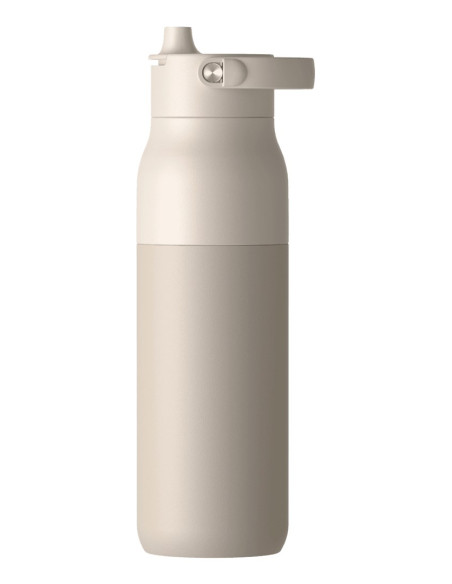 Larq Bottle Purevis 2 - Inteligentna, Samoczyszcząca Butelka Filtrująca, Światło Uv-C 1L (Granite White)
