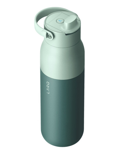 Larq Bottle Purevis 2 - Inteligentna, Samoczyszcząca Butelka Filtrująca, Światło Uv-C 1L (Eucalyptus Green)