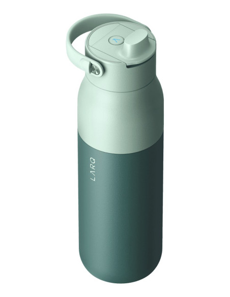 Larq Bottle Purevis 2 - Inteligentna, Samoczyszcząca Butelka Filtrująca, Światło Uv-C 1L (Eucalyptus Green)