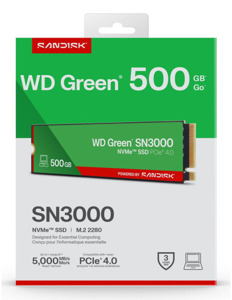 Ssd Wd Green Sn3000 500Gb Nvme Wds500G4G0E