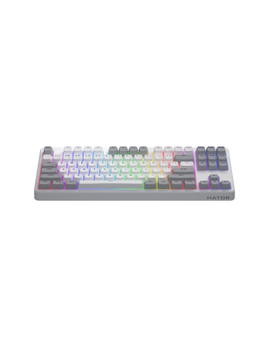 Hator Rockfall 3 Tkl Wireless Klawiatura Uniwersalne Usb + Rf Wireless + Bluetooth Qwerty Angielski Biały