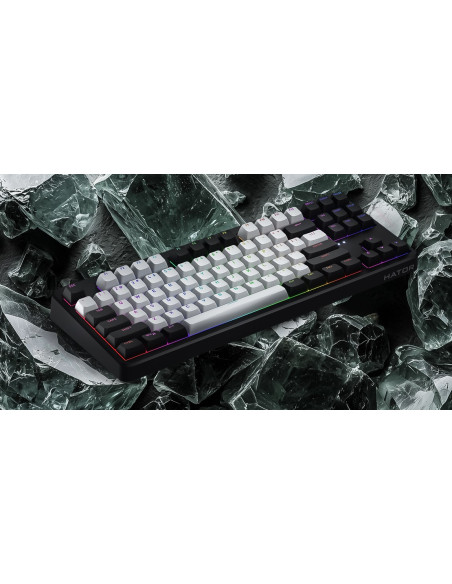 Hator Rockfall 3 Tkl Wireless Klawiatura Uniwersalne Usb + Rf Wireless + Bluetooth Qwerty Angielski Biały