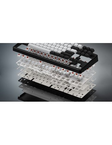 Hator Rockfall 3 Tkl Wireless Klawiatura Uniwersalne Usb + Rf Wireless + Bluetooth Qwerty Angielski Biały