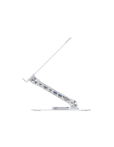 Conceptronic Uchwyt Na Laptopa Ze Stacją Dokującą 7 W 1 Srebrny