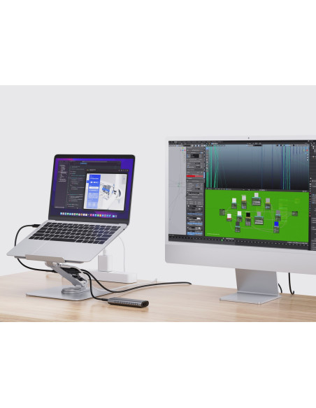 Conceptronic Uchwyt Na Laptopa Ze Stacją Dokującą 7 W 1 Srebrny