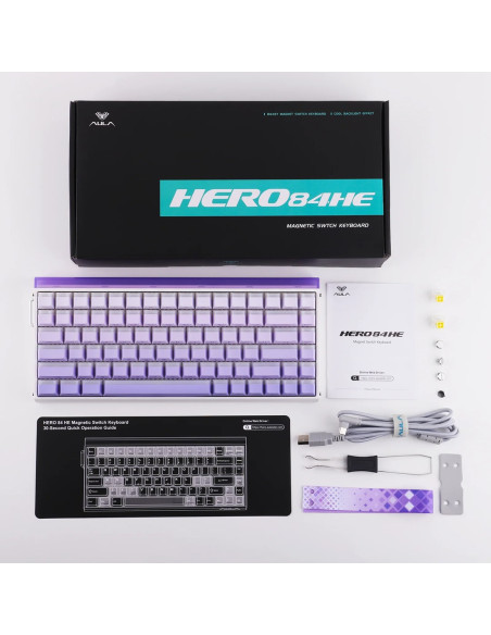 Klawiatura Gasket Hero84 He White+Purple+Gradient+Light Jadeking Switch Rgb Aula