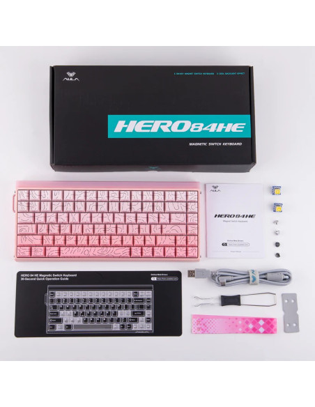 Klawiatura Gasket Hero84 He Pink+Gradient+Contour Dragon King Switch Rgb Aula