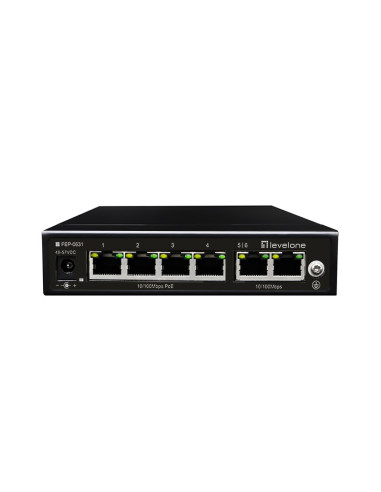 Przełącznik Levelone Fe Poe+ 6-Portowy 60W 100Mbps
