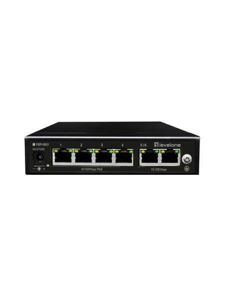 Przełącznik Levelone Fe Poe+ 6-Portowy 60W 100Mbps