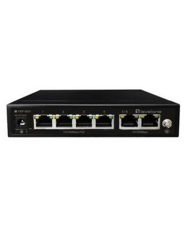 Przełącznik Levelone Fe Poe+ 6-Portowy 60W 100Mbps