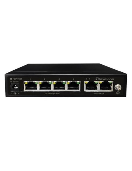 Przełącznik Levelone Fe Poe+ 6-Portowy 60W 100Mbps