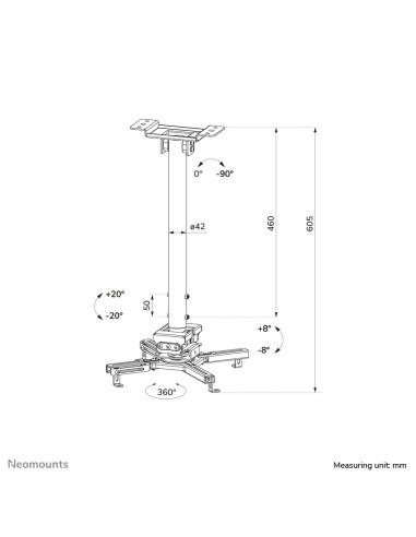 Neomounts Cl25-540Wh1 Uchwyt Do Montażu Projektora Sufit Biały