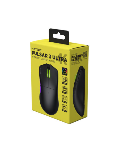 Mysz Dla Graczy Bezprzewodowa Hator Pulsar 3 Ultra 4K Wireless Czarna