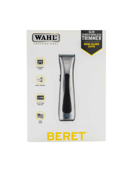 Wahl 08841-66 Trimmer Prolithium Beret Haarschneidemaschine, Silver/Black
