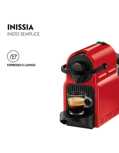 Ekspres Kapsułkowy Krups Nespresso Inissia Xn1005 (1260W  Kolor Czerwony)