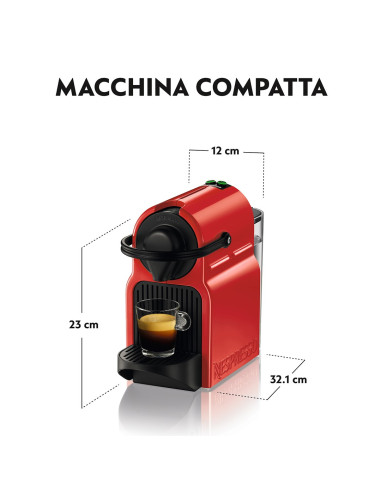 Ekspres Kapsułkowy Krups Nespresso Inissia Xn1005 (1260W  Kolor Czerwony)