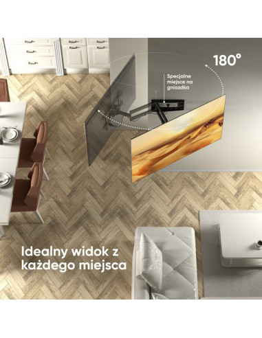 Onkron M7L-B Uchwyt Ścienny Obrotowo-Pochylny Do Ekranu 40"-75" Maks 68 Kg Czarny