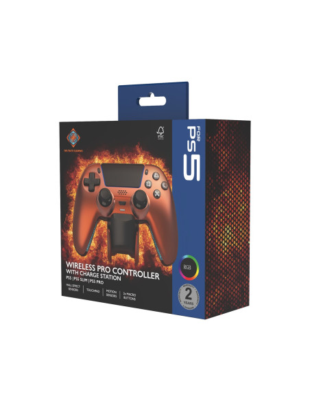Deltaco Gaming Gam-199-Orangecopper Kontroler Gier Pomarańczowy, Brąz Bluetooth/Usb Gamepad Playstation 5, Pc, Android, Ios