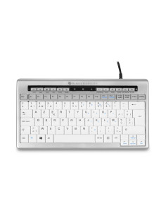 Bakkerelkhuizen S-Board 840 Klawiatura Biuro Usb Qwerty British English Jasny Szary, Biały