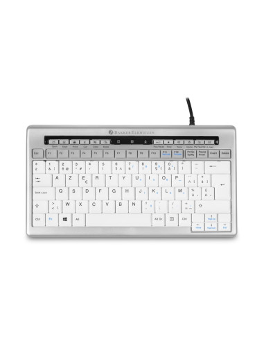 Bakkerelkhuizen S-Board 840 Klawiatura Biuro Usb Qwerty British English Jasny Szary, Biały