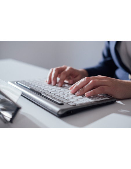 Bakkerelkhuizen S-Board 840 Klawiatura Biuro Usb Qwerty British English Jasny Szary, Biały