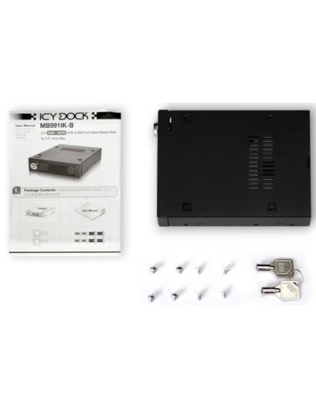 Icy Dock Mb991Ik-B Panel Drive Bay 2.5" Taca Napędu Pamięci Masowej Czarny