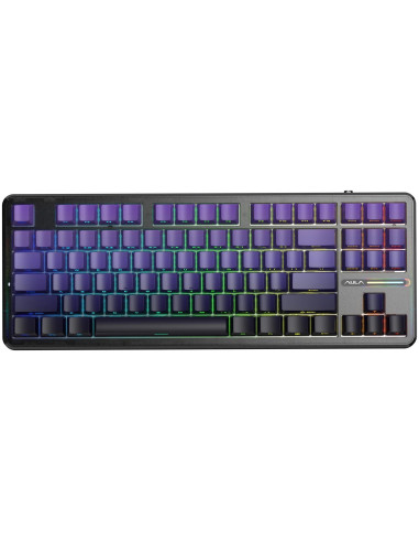 Klawiatura Gasket F87 Pro Purple Black Gradient Graywoodv4 Switch Rgb Aula