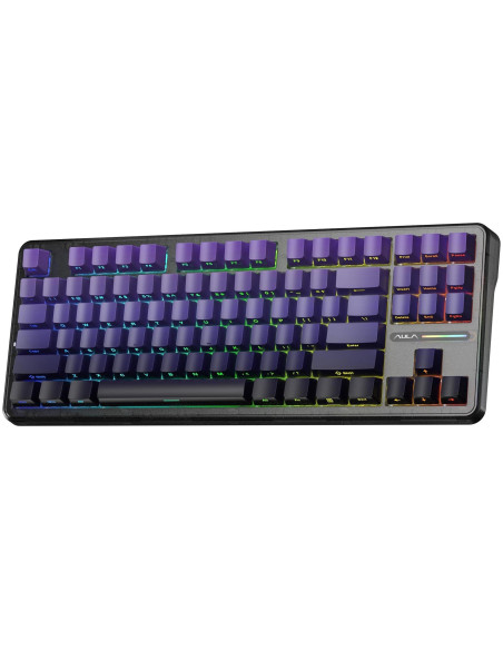 Klawiatura Gasket F87 Pro Purple Black Gradient Graywoodv4 Switch Rgb Aula