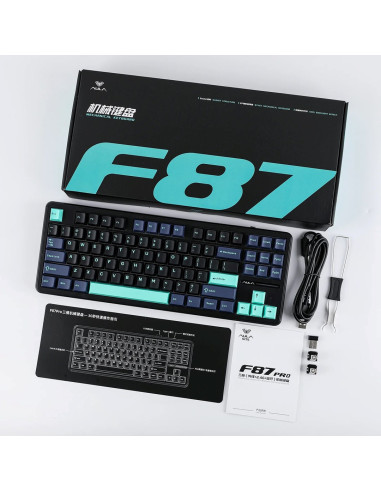 Klawiatura Gasket F87 Pro Dark Blue + Black + Cyan Graywoodv4 Switch Rgb Aula