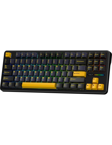 Klawiatura Gasket F87 Thunder Black Graywood Switch Rgb Aula