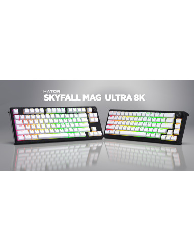 Hator Skyfall 65 Mag Ultra 8K Klawiatura Gaming Usb Qwerty Us English Czarny, Biały