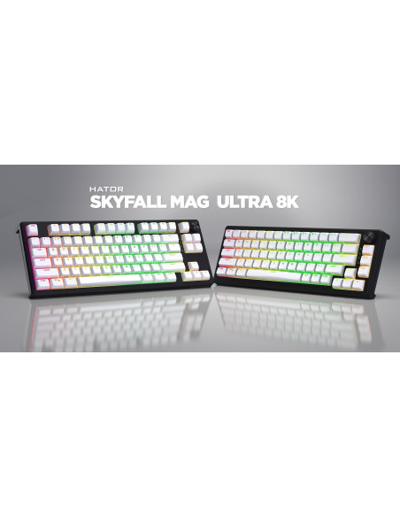 Hator Skyfall 65 Mag Ultra 8K Klawiatura Gaming Usb Qwerty Us English Czarny, Biały