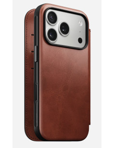 Nomad Modern Leather Folio - Skórzane Etui Do Iphone 17 Pro Kompatybilne Z Magsafe, Skóra Horween (Olde Dublin)