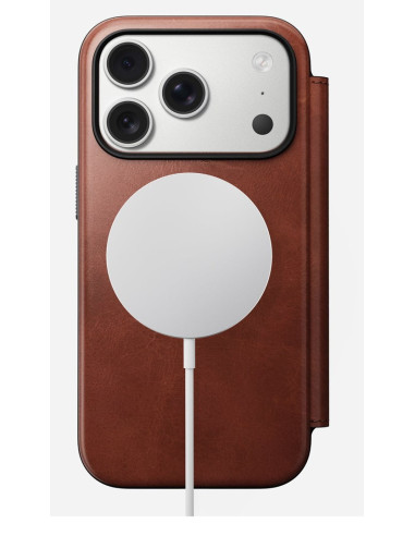 Nomad Modern Leather Folio - Skórzane Etui Do Iphone 17 Pro Kompatybilne Z Magsafe, Skóra Horween (Olde Dublin)