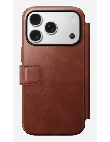 Nomad Modern Leather Folio - Skórzane Etui Do Iphone 17 Pro Kompatybilne Z Magsafe, Skóra Horween (Olde Dublin)