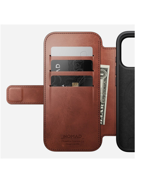 Nomad Modern Leather Folio - Skórzane Etui Do Iphone 17 Pro Kompatybilne Z Magsafe, Skóra Horween (Olde Dublin)