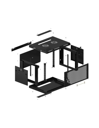 Lanberg Wf01-6406-23B Stojak 6U Szafa Wisząca Czarny