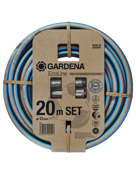 Gardena 18931-20 Wąż Ogrodowy 20 M Nad Ziemią Plastik, Termoplastyczny Elastomer Czarny, Niebieski, Szary