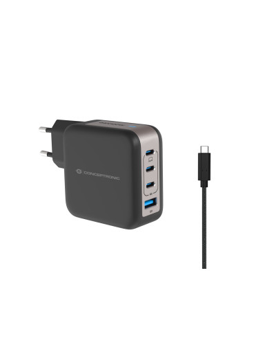 Conceptronic Ładowarka 4Port Gan 3Xusb-C/1Xa 100Wpd3.0/Pps Sw