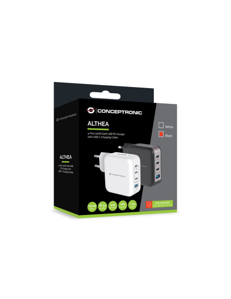 Conceptronic Ładowarka 4Port Gan 3Xusb-C/1Xa 100Wpd3.0/Pps Sw
