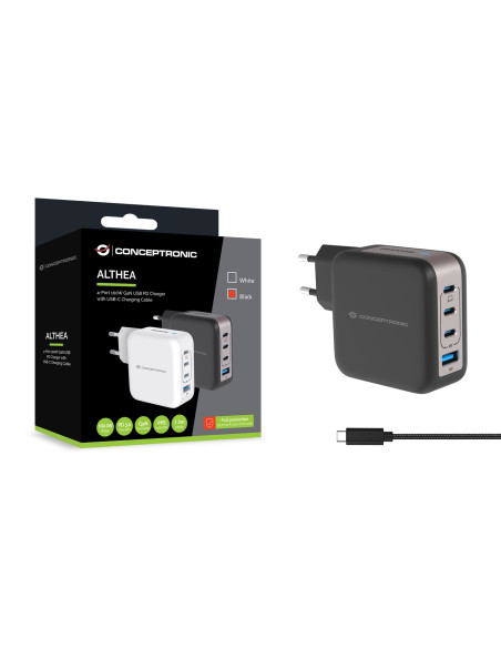 Conceptronic Ładowarka 4Port Gan 3Xusb-C/1Xa 100Wpd3.0/Pps Sw